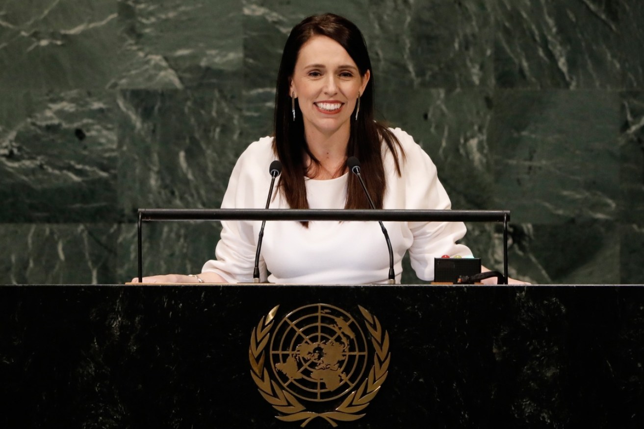 Jacinda Arden speaking at the UN General Assembly 