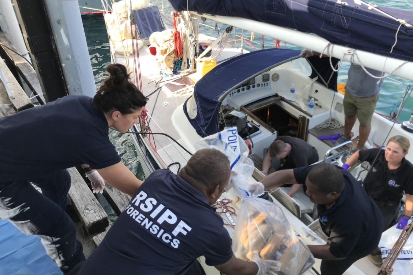 The drugs were discovered inside the hull of a Belgian-registered yacht in Honiara.