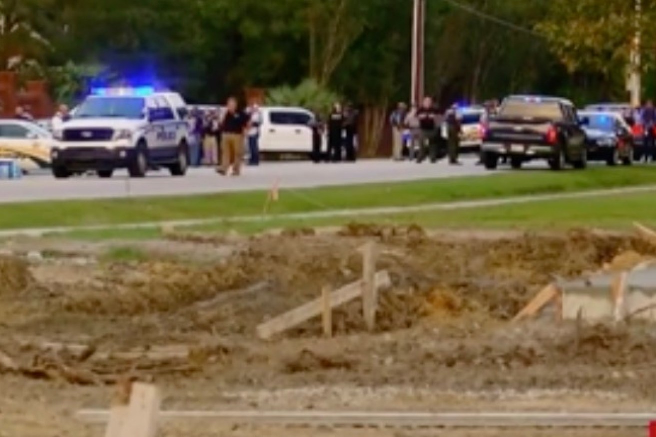 A  television screenshot from the scene of the incident. 