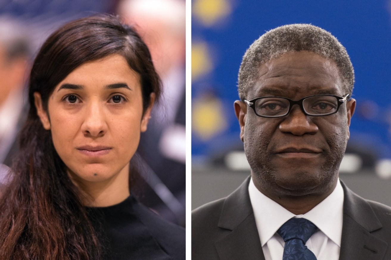 Nadia Murad and Dr Denis Mukwebe put their personal safety at risk, the committee said.
