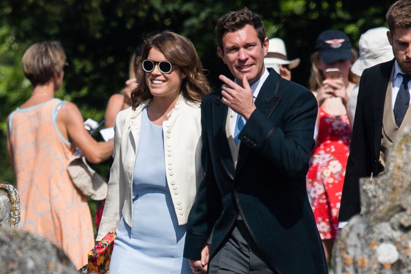 Their is next! Princess Eugenie and Jack Brooksbank at a wedding in rural England on August 4.