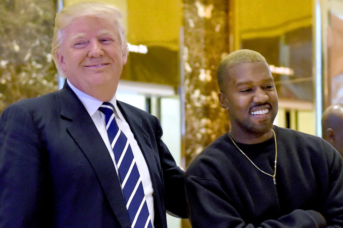 Donald Trump and Kanye West, pictured in December 2016, will meet in the White House on Thursday. 