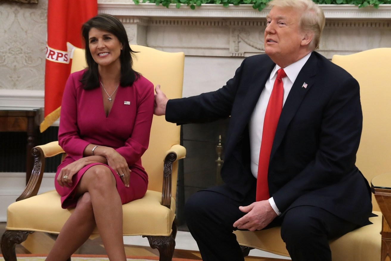 Nikki Haley announced she will leave his administration "at the end of the year".