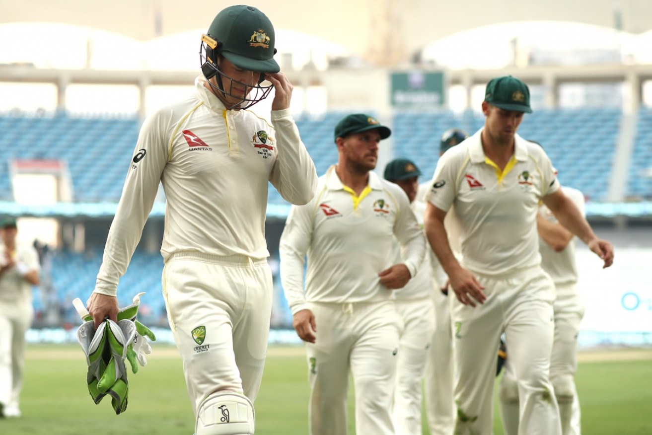 Tim Paine's new-look Australian side lost a humiliating 10 wickets for just 60 runs.