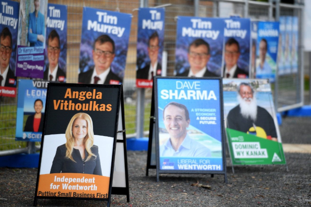 Signs of the times: Election posters are everywhere in Wentworth, where locals seem in the mood for change.