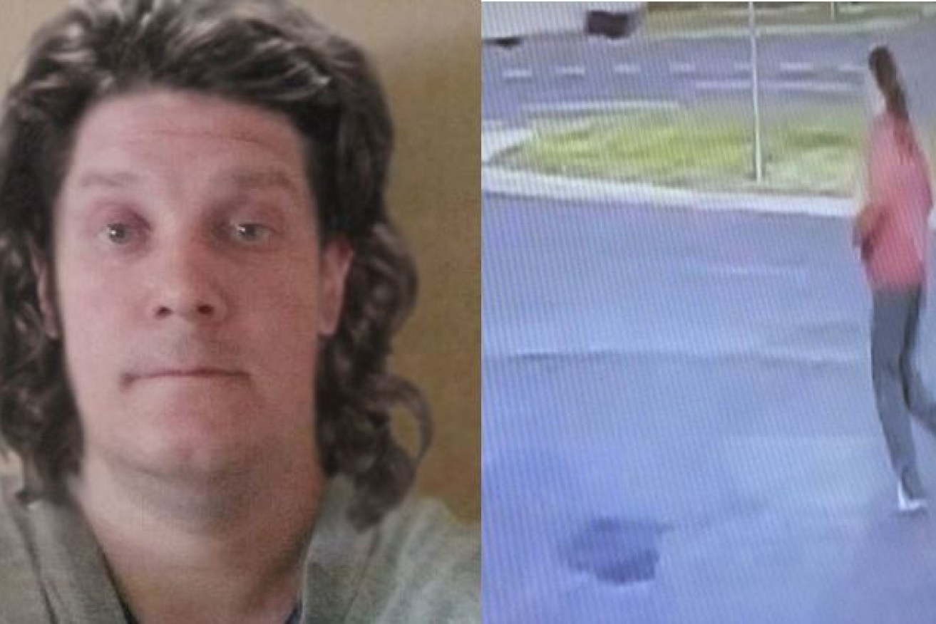 A computer-generated image of Jonathan Dick with long hair and CCTV near the Keilor assault.