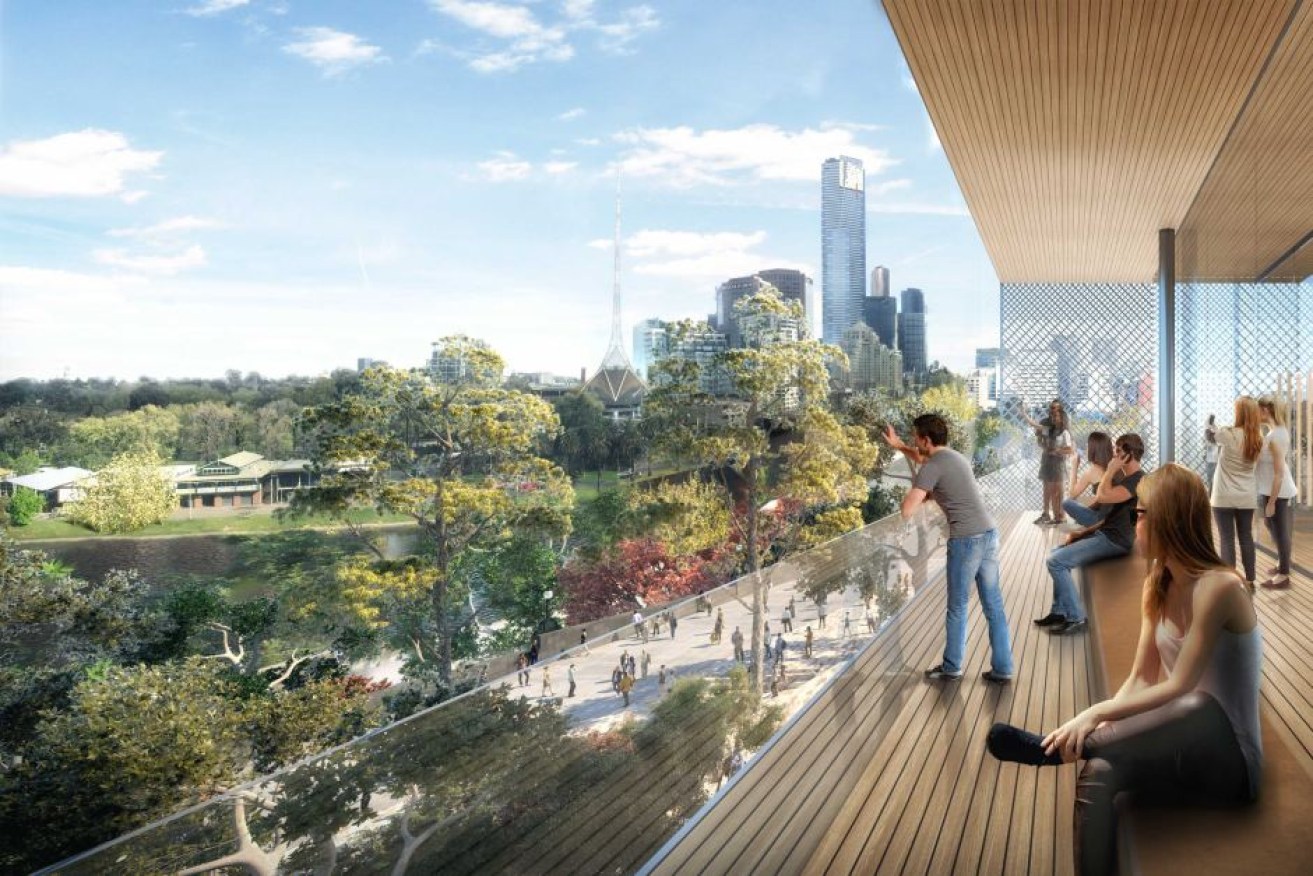An artist's impression of the Apple Store planned for Federation Square.