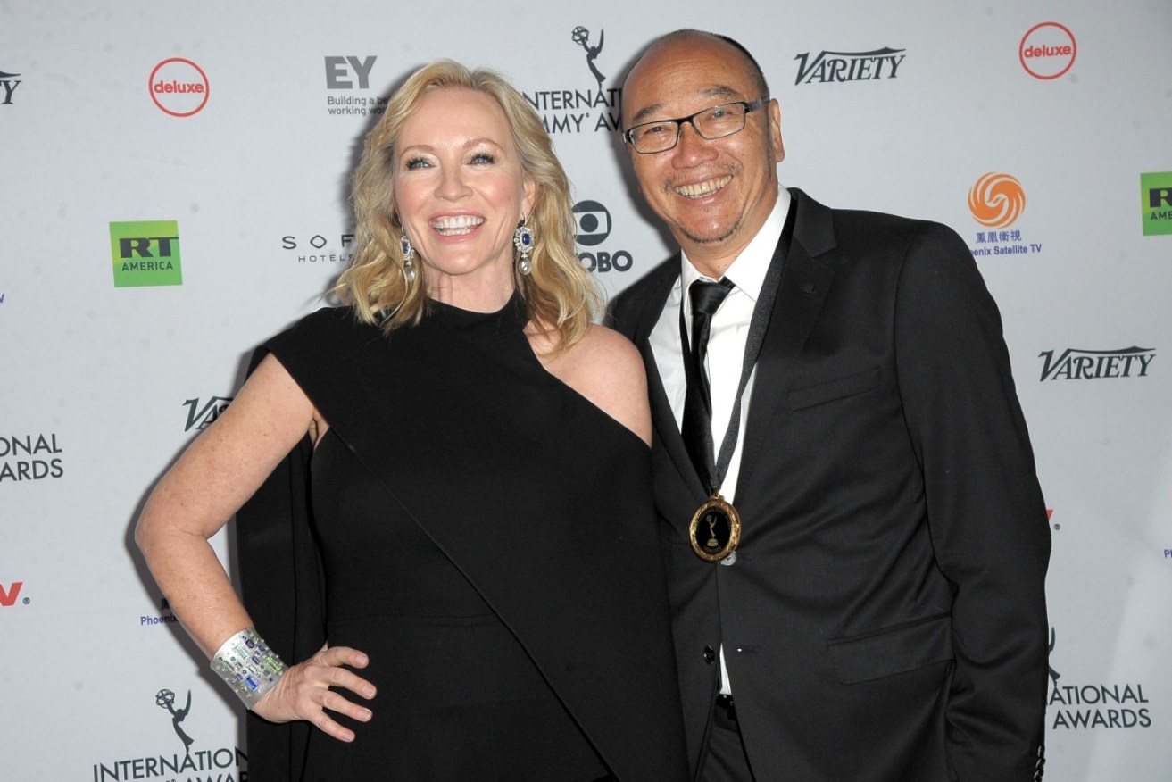 "Self-care is vital." Rebecca Gibney with co-star Tony Ayres.