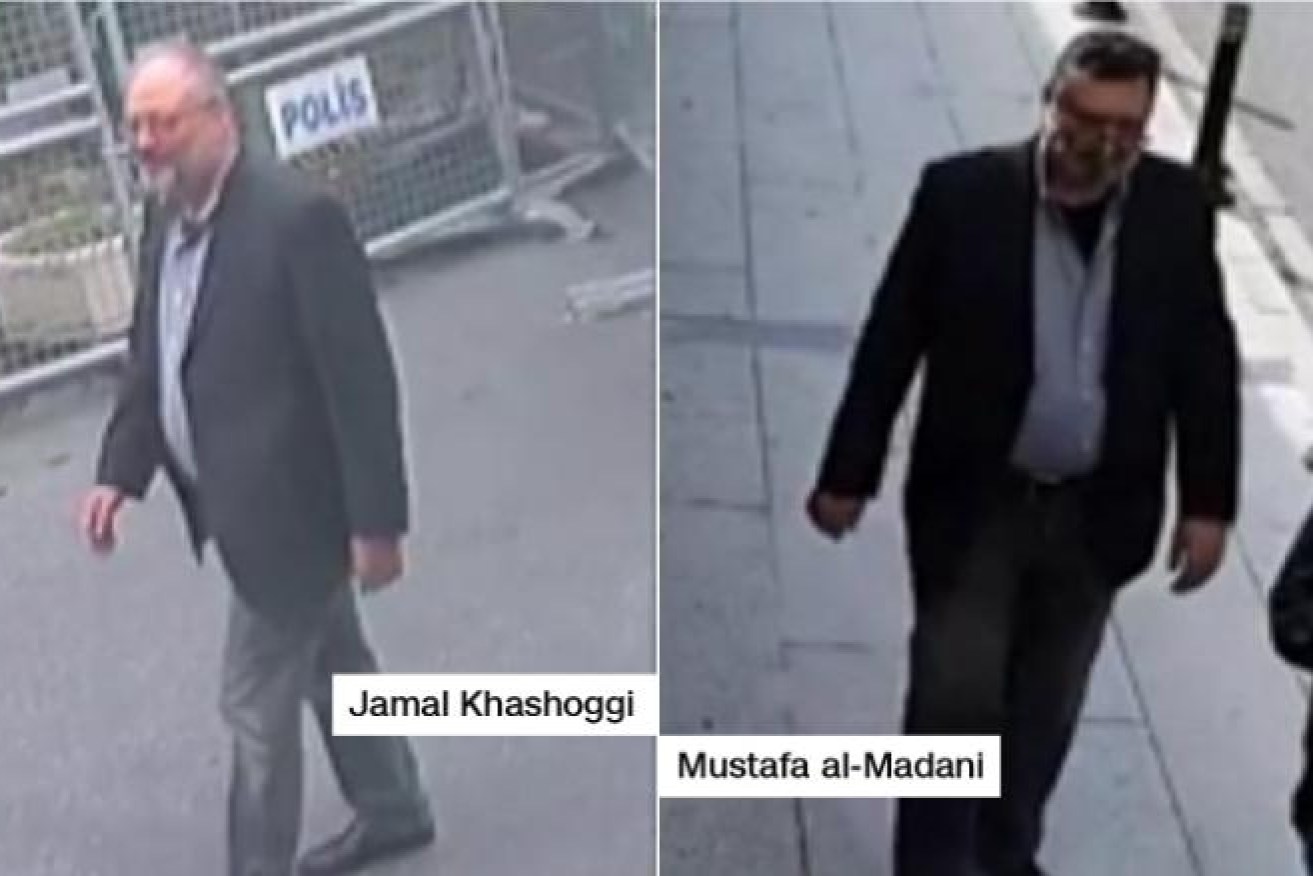 The leaked video appears to show the man wearing Mr Khashoggi's clothes and a fake beard.