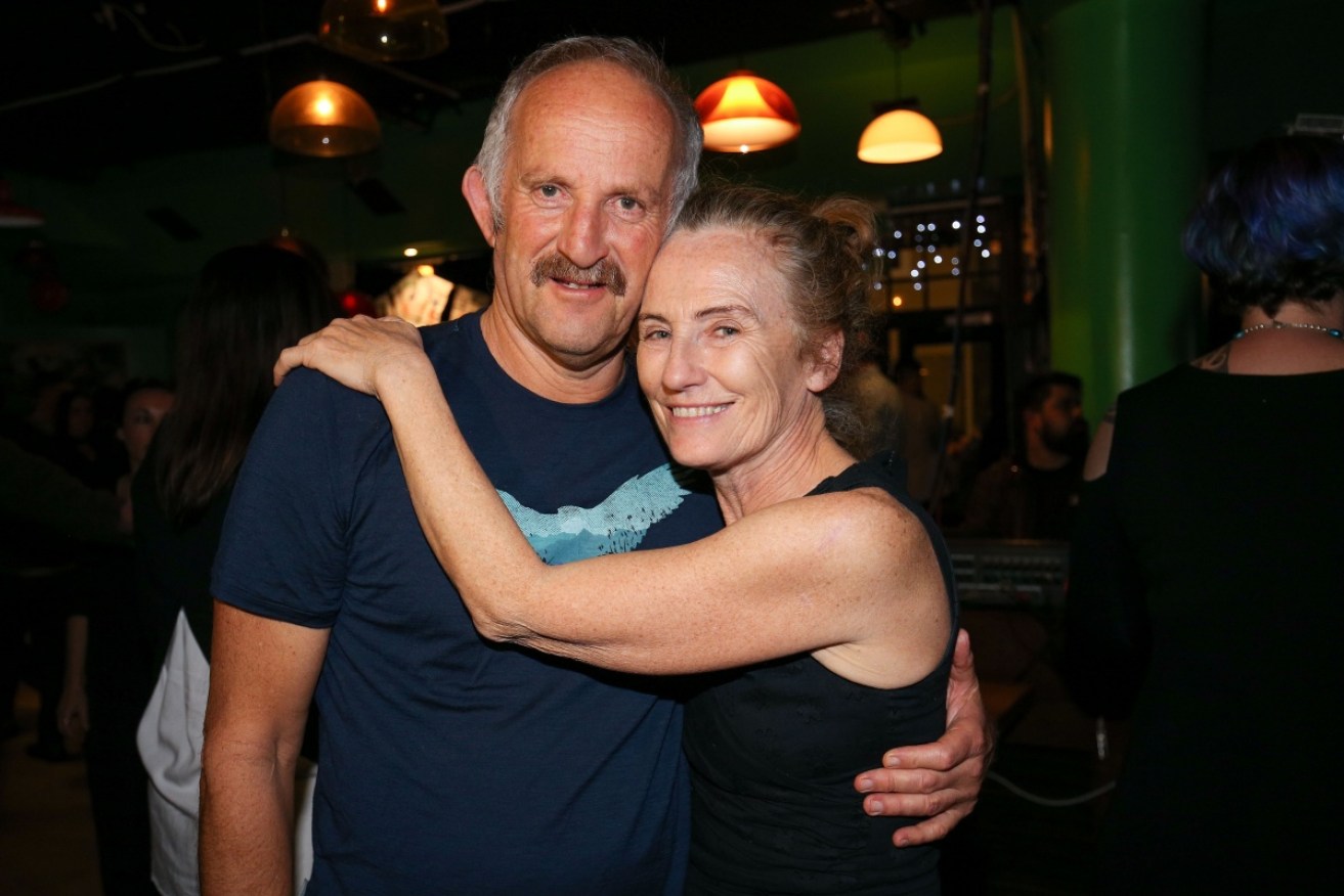 Jo Morgan, with husband Gareth, at a political party in 2017. She has survived an avalanche in New Zealand's Southern Alps.