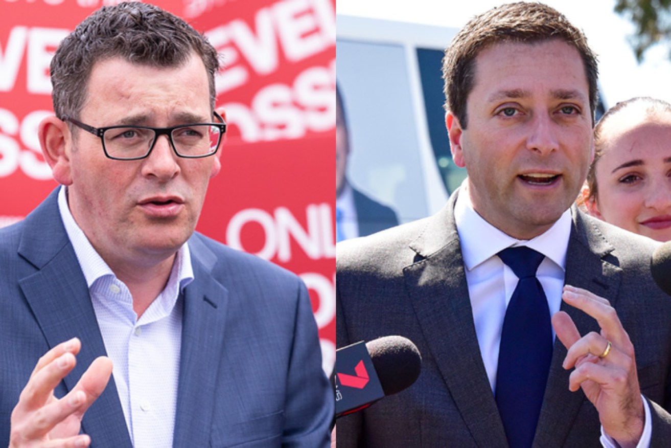 Premier Daniel Andrews (left) and the Liberals' Matthew Guy will lock horns in a televised debate on Tuesday.