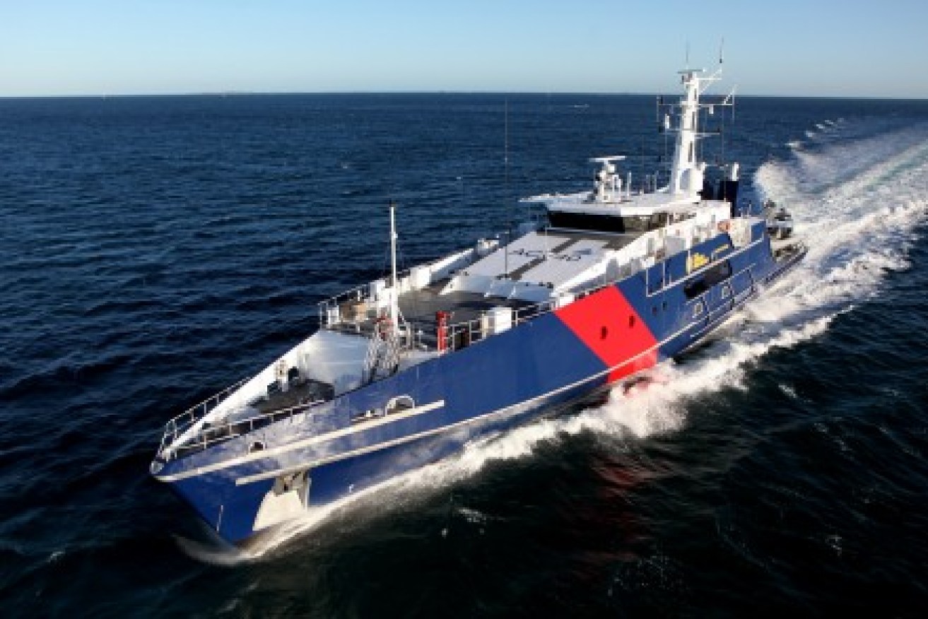 An Australian Border Force vessel built by Austal.
