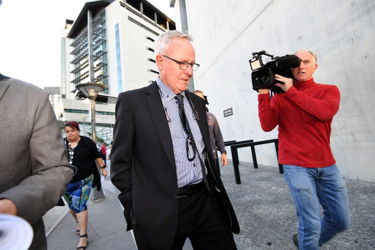 Graham Robert Morant leaving the Brisbane Supreme Court earlier this week after pleading not guilty.