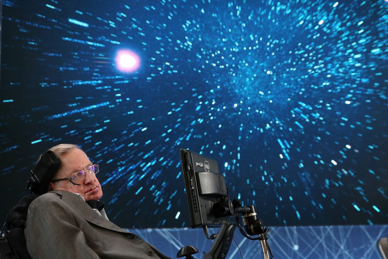 Professor Stephen Hawking in April 2016 in New York City.