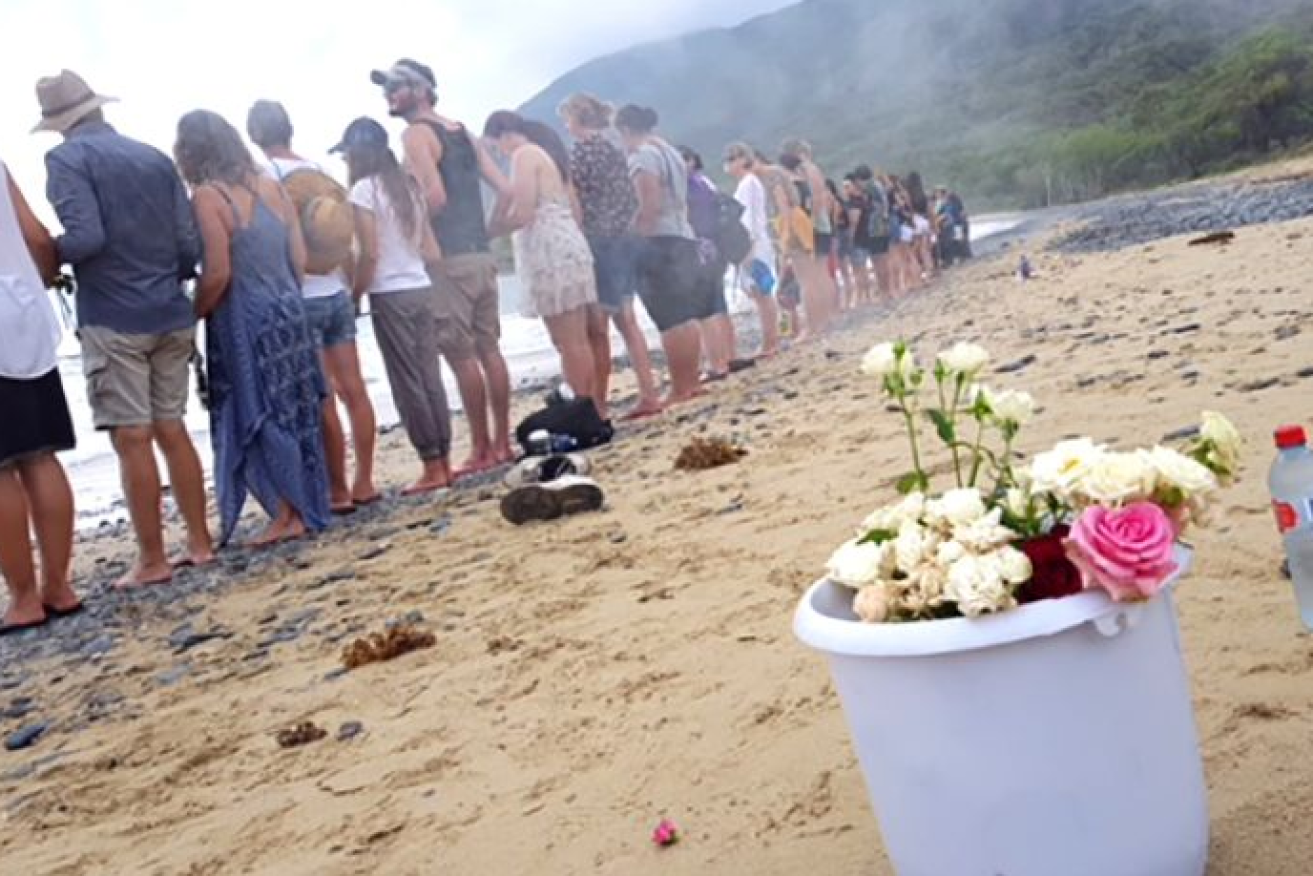 Toyah Cordingley was found dead on October 22 at Wangetti Beach, where friends gathered on Sunday in her memory. 