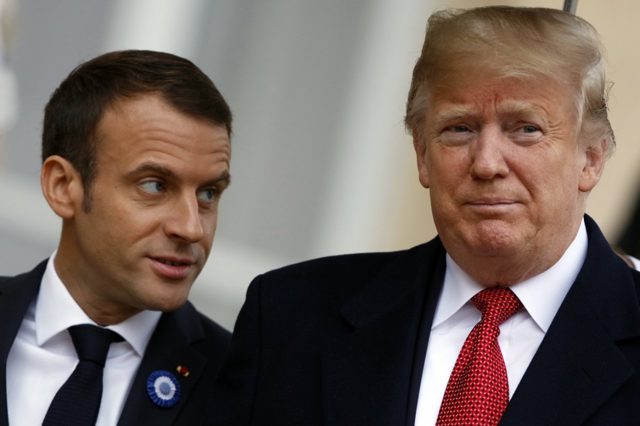 Donald Trump has taken to Twitter to express his disapproval over various views expressed by Emmanuel Macron.