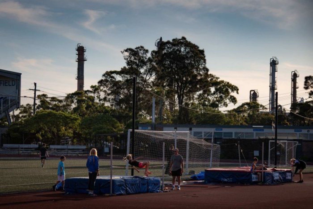 The Hensley Athletics Field at Eastgardens in Sydney is surrounded by suburbs with polluting facilities.