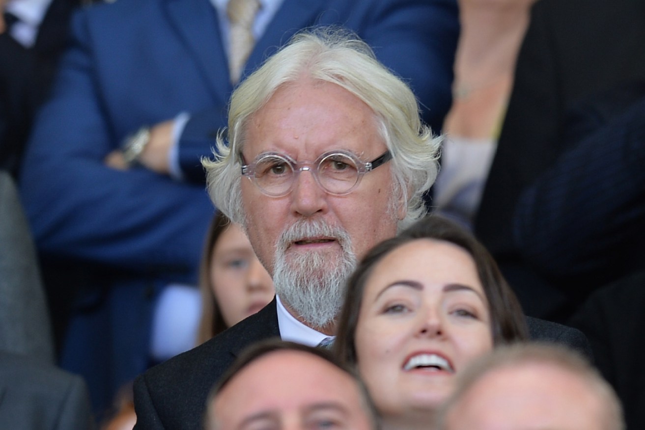 Sir Billy Connolly watching his beloved Glasgow Celtic play in May. Photo: Getty