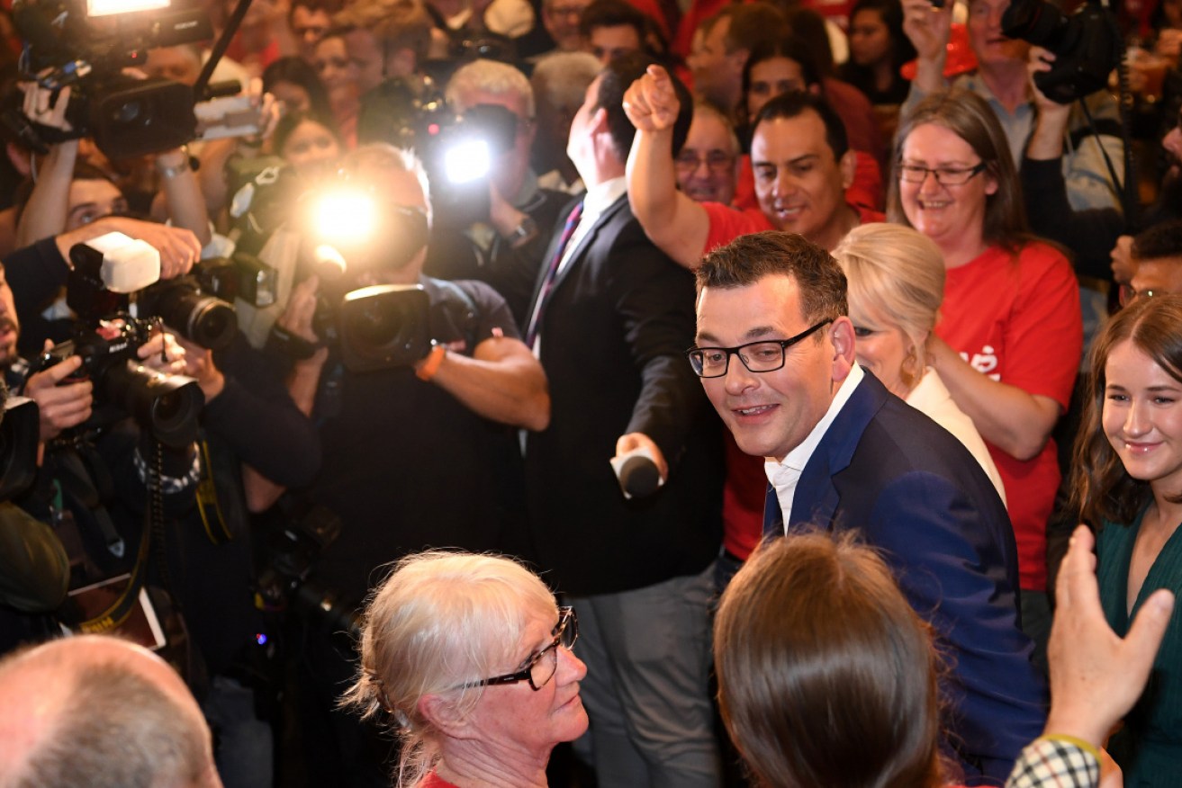 Premier Daniel Andrews secured a commanding majority government on Saturday.