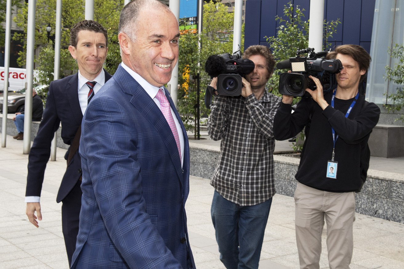 National Australia Bank CEO Andrew Thorburn arrives at the royal commission hearings. 