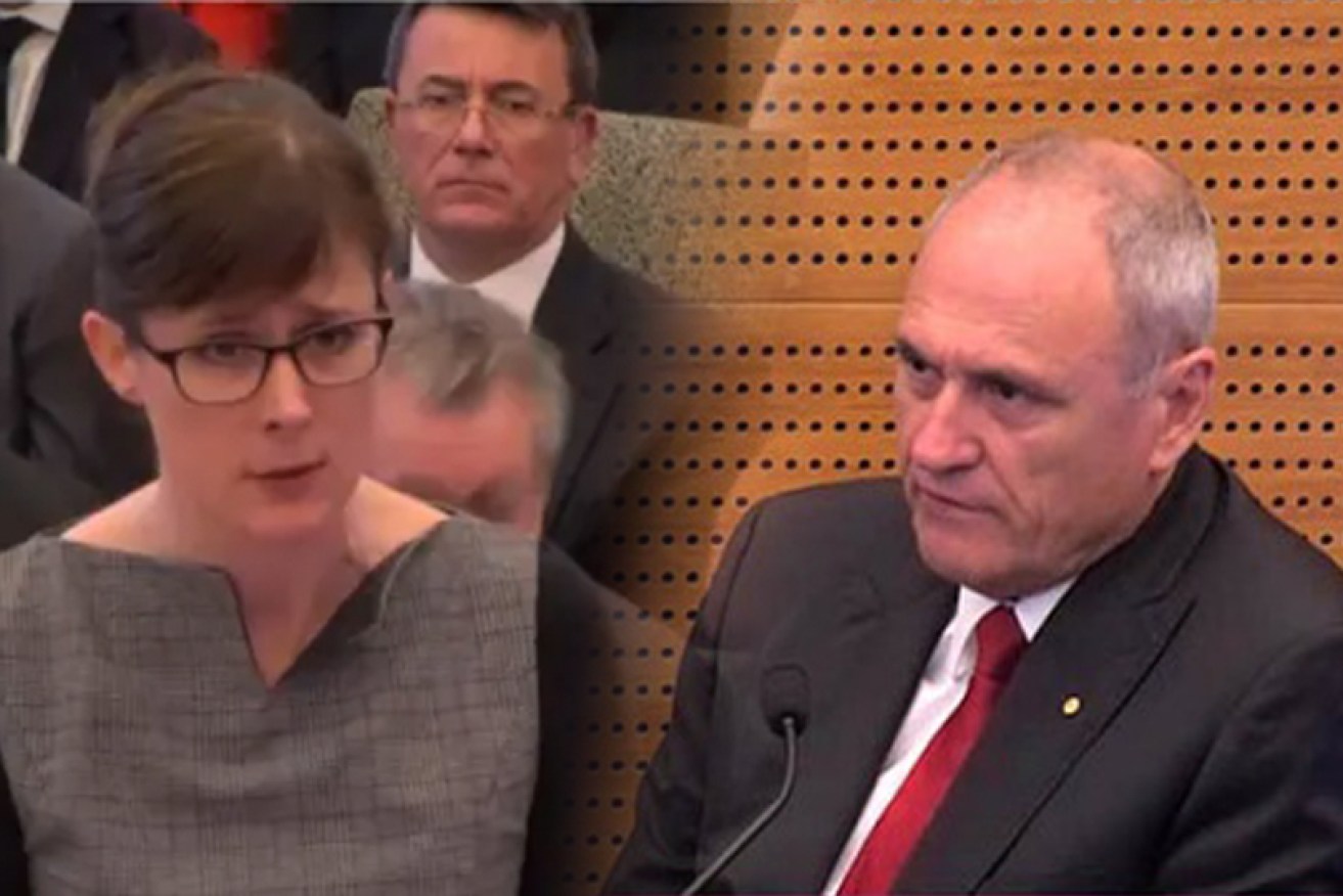 Rowena Orr and Ken Henry clashed over banker pay and NAB scandals.