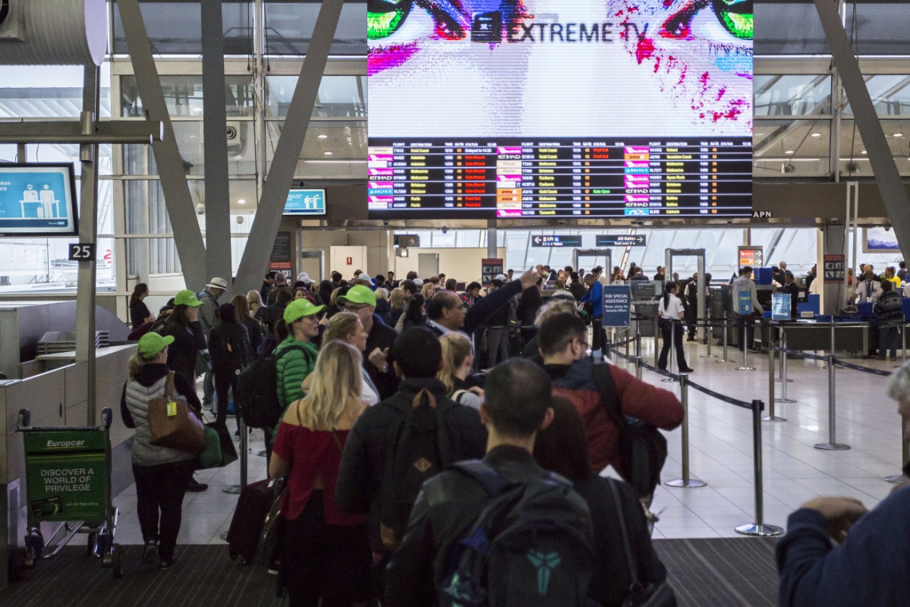 All flights at Melbourne airport were suspended for about an hour on Monday morning.