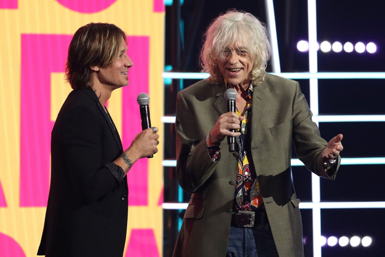 Keith Urban cops it from Sir Bob Geldof at the ARIAs on November 28 at Sydney's The Star.