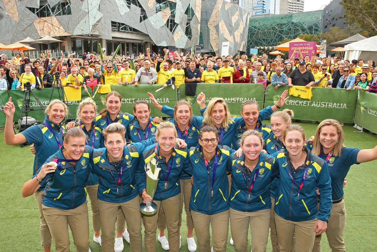 Australia's T20 World Cup-winning women's team.