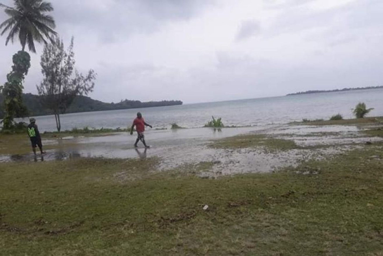 A couple of small surges hit Vanuatu and the government said it did not expect destructive waves. 