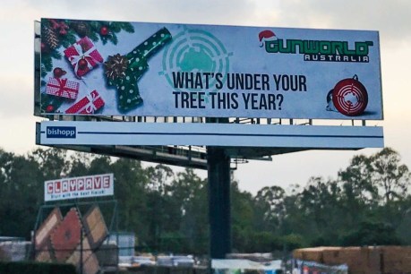 Billboard promoting gun as Christmas gift draws fire from police commissioner