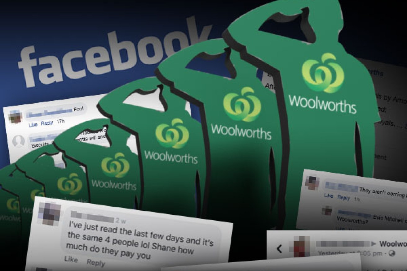 Woolworths has denied unleashing an "army of trolls" that howl down online users. 