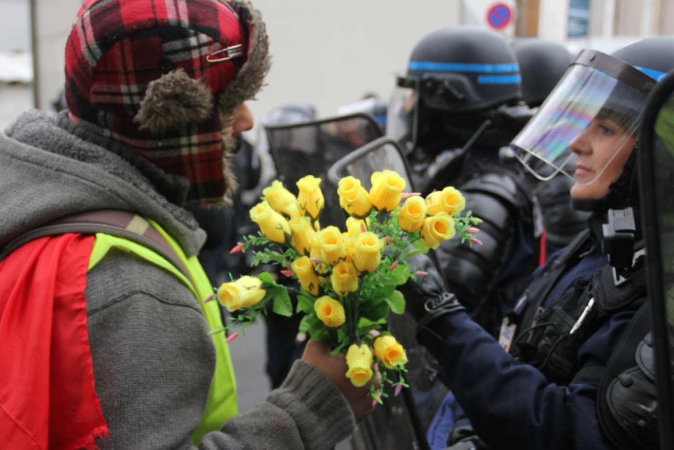 Protests plied police with flowers when the demonstrations began, but those days are gone.