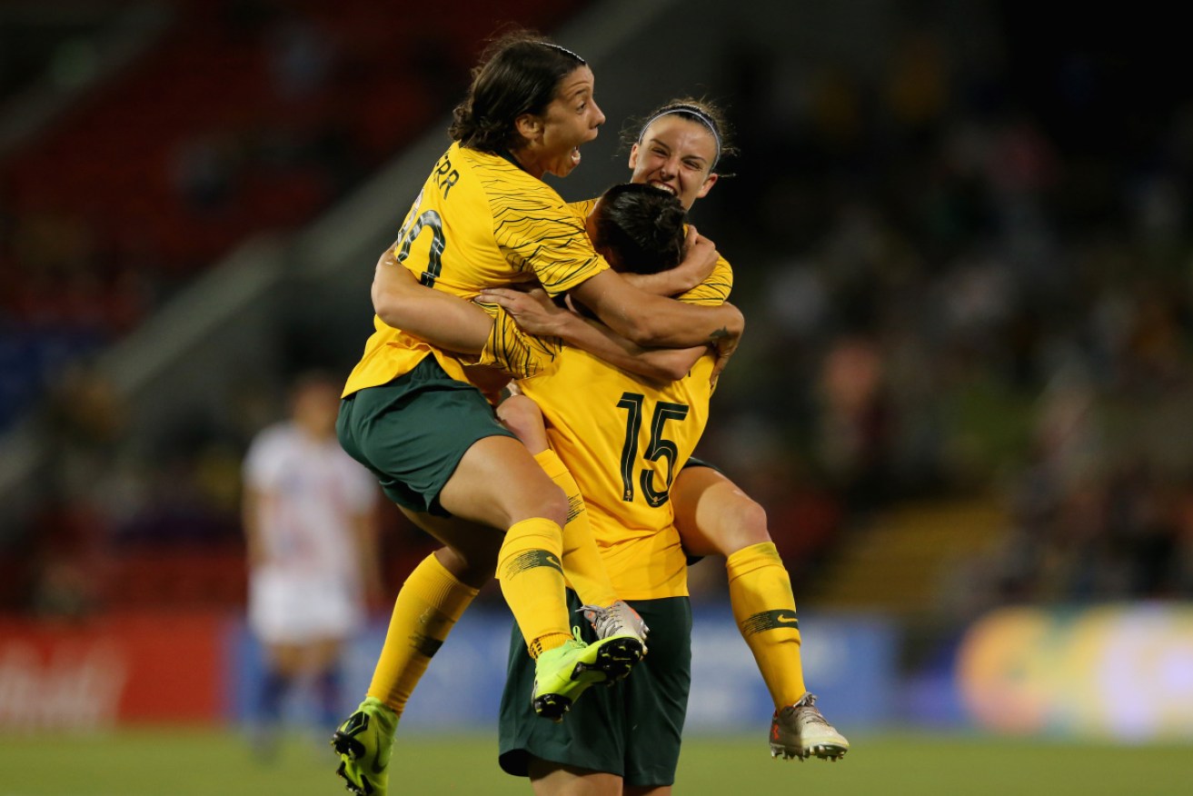 The Matildas will be hoping to jump for joy again at next year's World Cup.