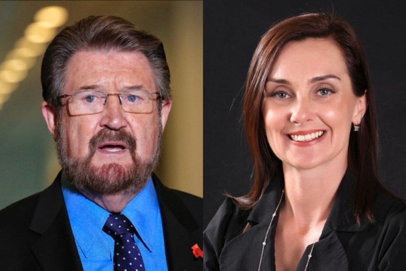 Derryn Hinch and his former Victorian MP Catherine Cumming.