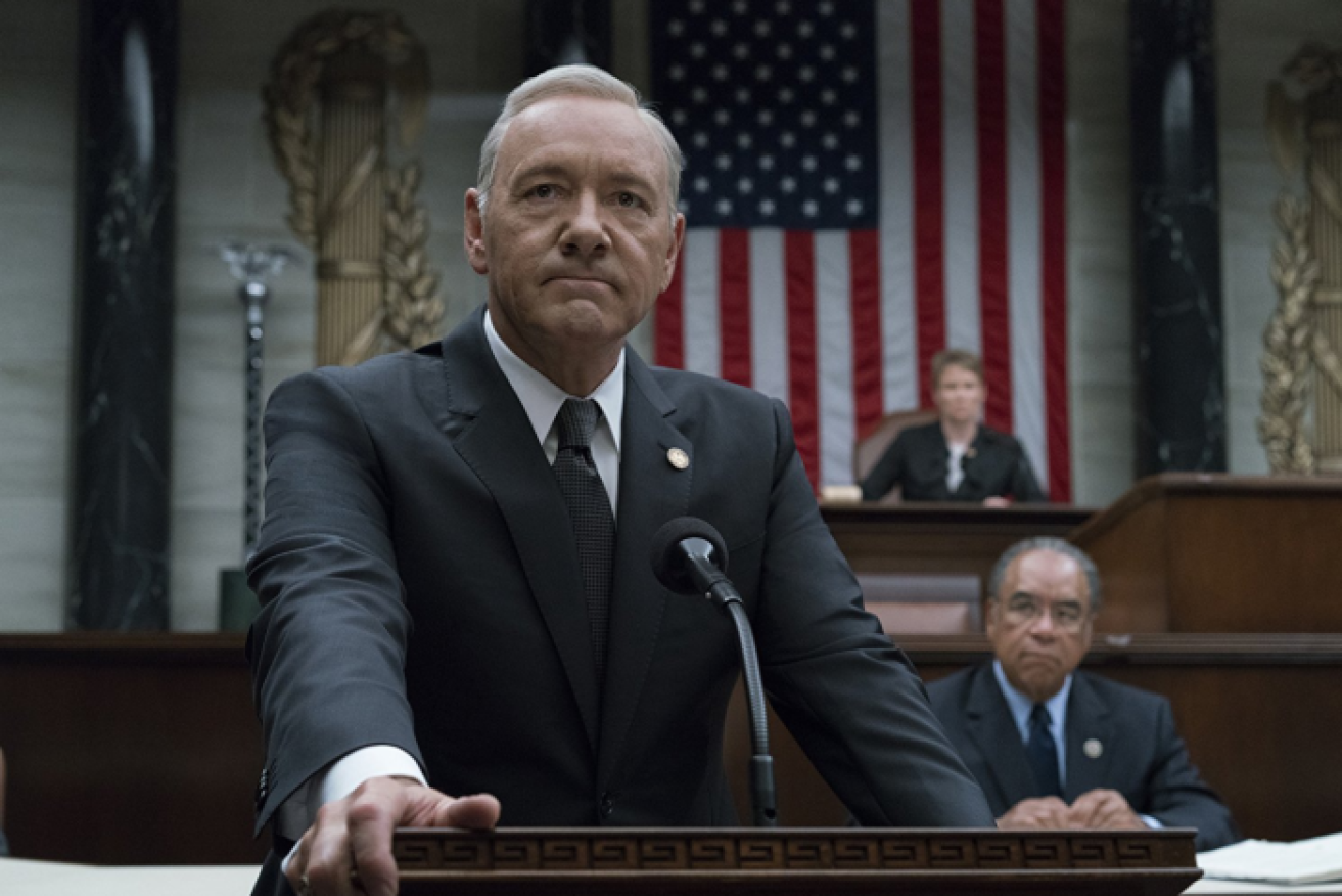Kevin Spacey as Frank Underwood in <i>House of Cards</i>. 