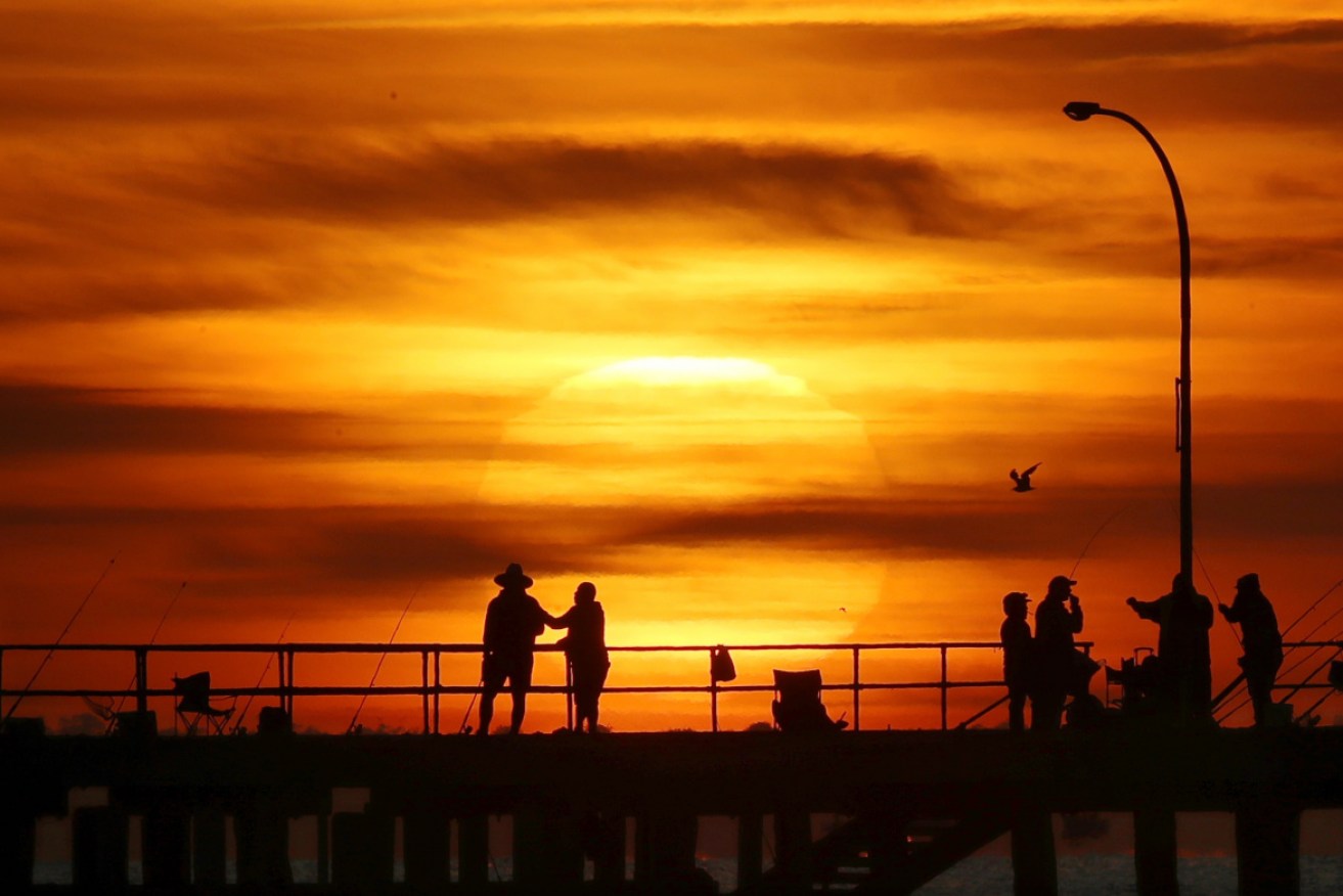 Sunrise at Altona Pier, in Melbourne's west, on Thursday. 