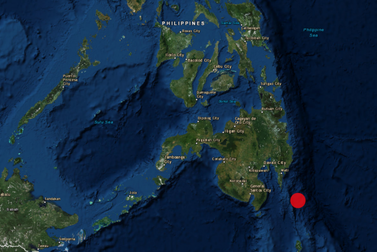 The 6.9 magnitude  earthquake hit off the southern Philippine island of Mindanao.