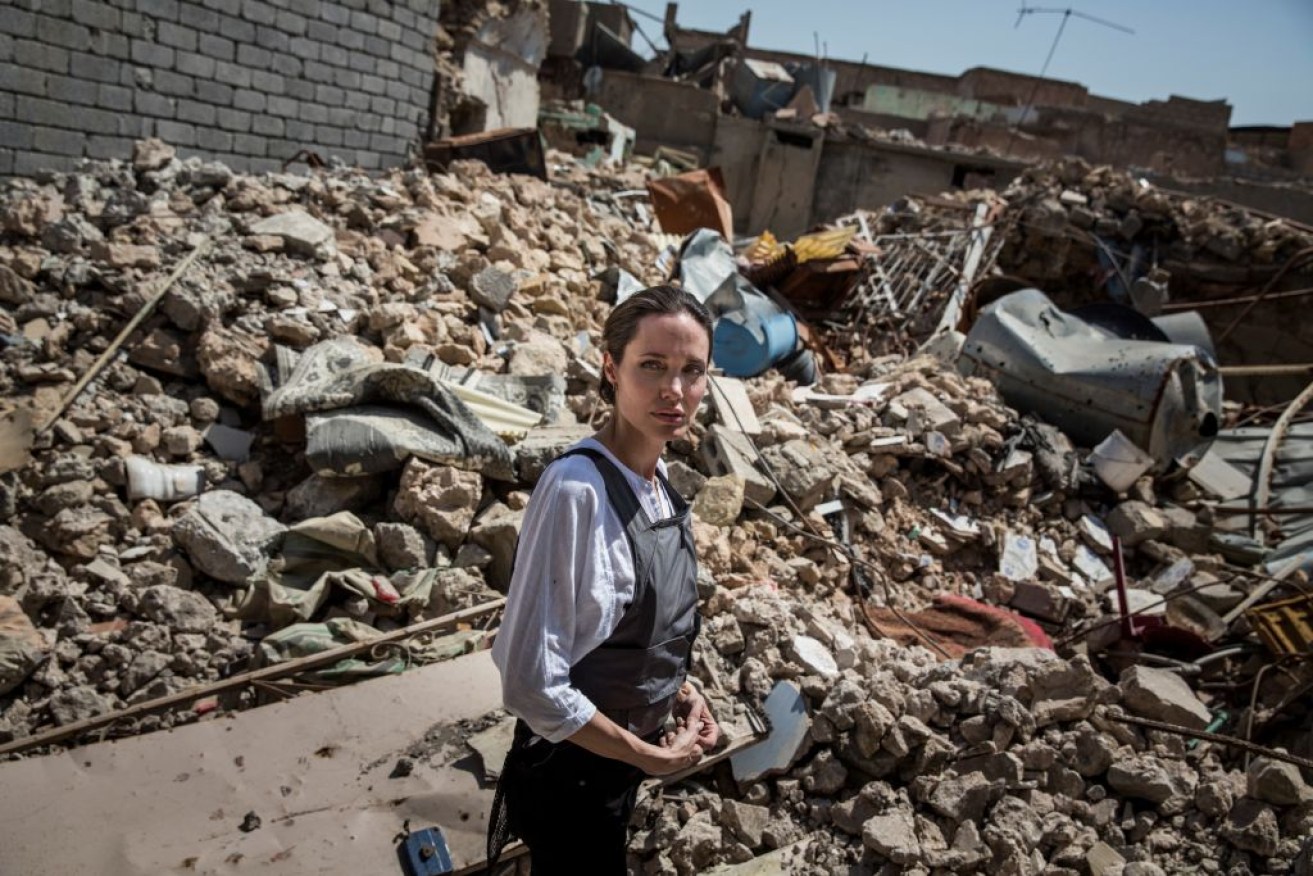 Angelina Jolie in Mosul, Iraq, in June, 2018. 