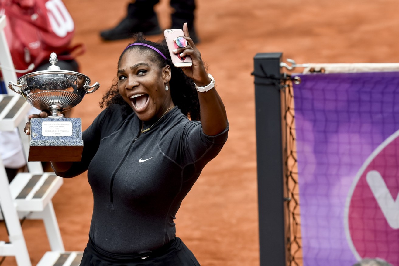 Serena Williams says she hopes to take a selfie with Roger Federer after their mixed doubles match.