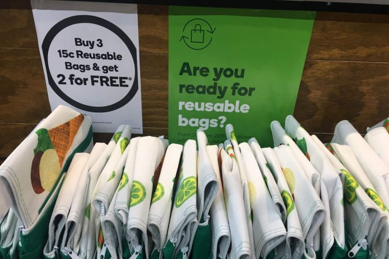 Single-use plastic bags were phased out of supermarkets last year.