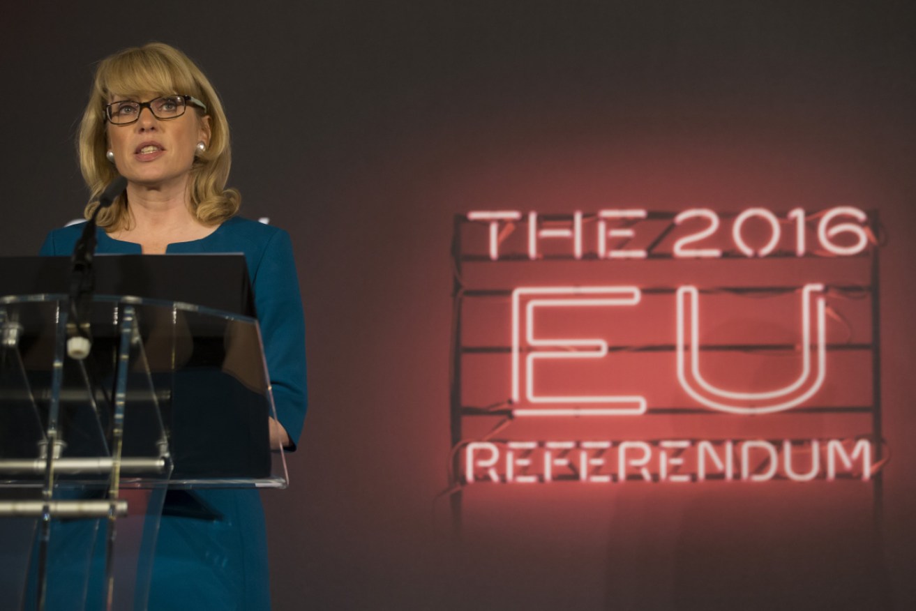 Chief Counting Officer Jenny Watson announces the result of the EU referendum in Manchester on June 24, 2016.