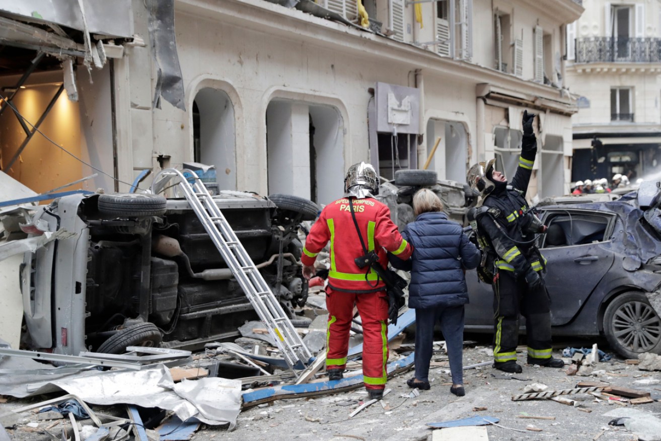 A large explosion badly damaged a bakery in central Paris