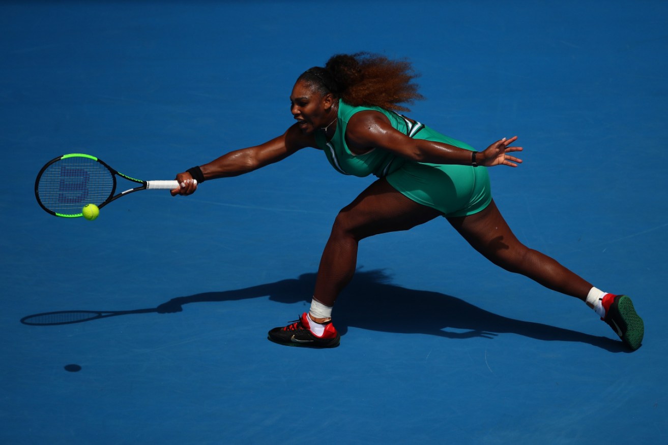 Serena Williams in action at Melbourne Park on Tuesday. 