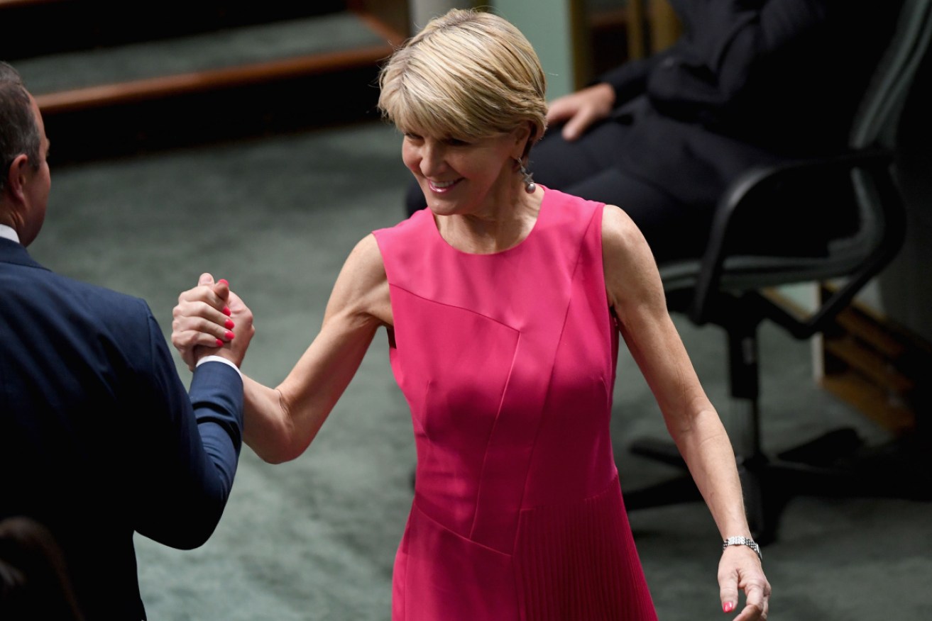 Julie Bishop at parliament late in 2018. She has declared she will stand again at this year's federal election.