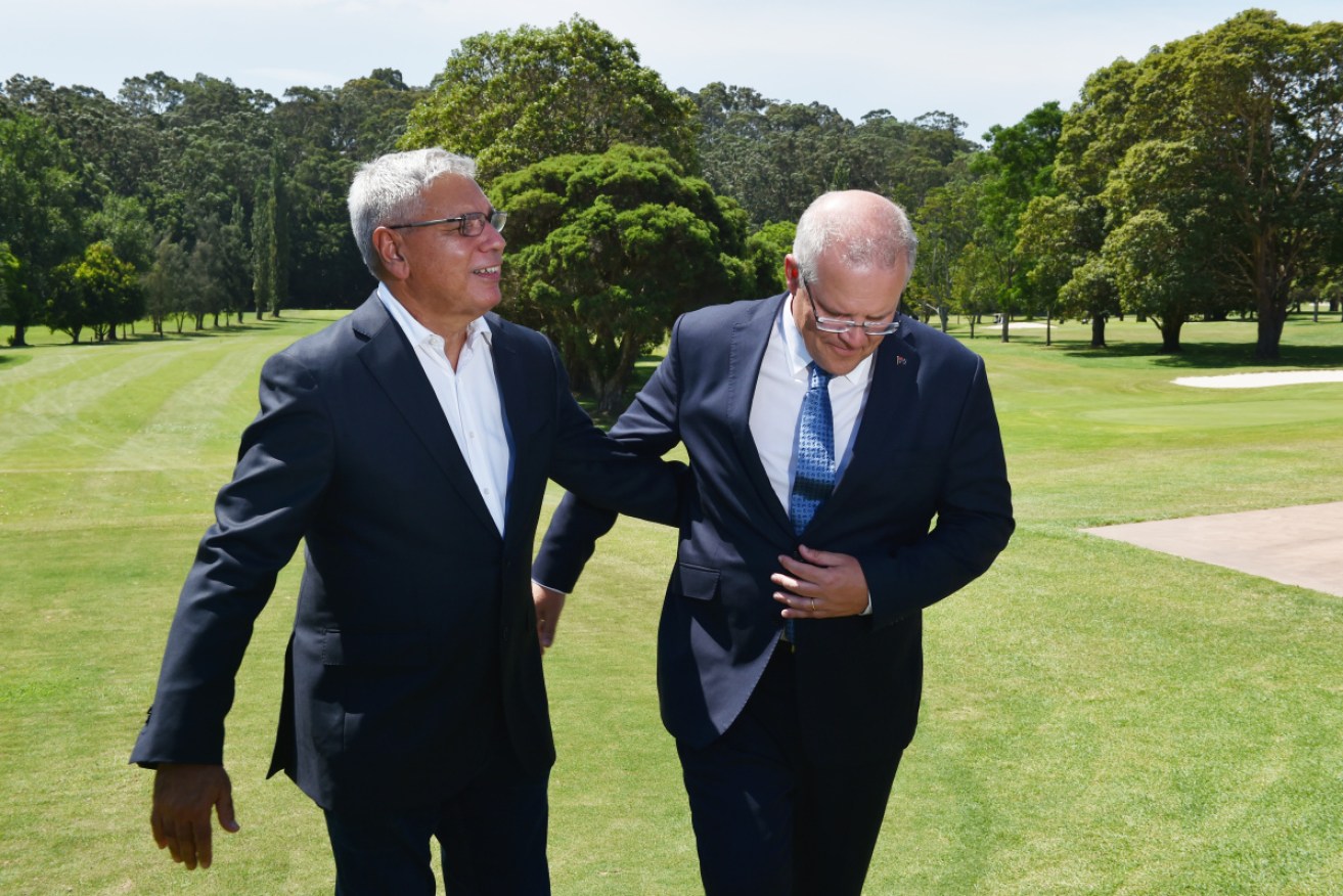 Warren Mundine and Scott Morrison appeared in together in Nowra on Wednesday to announce Mr Mundine's candidacy.