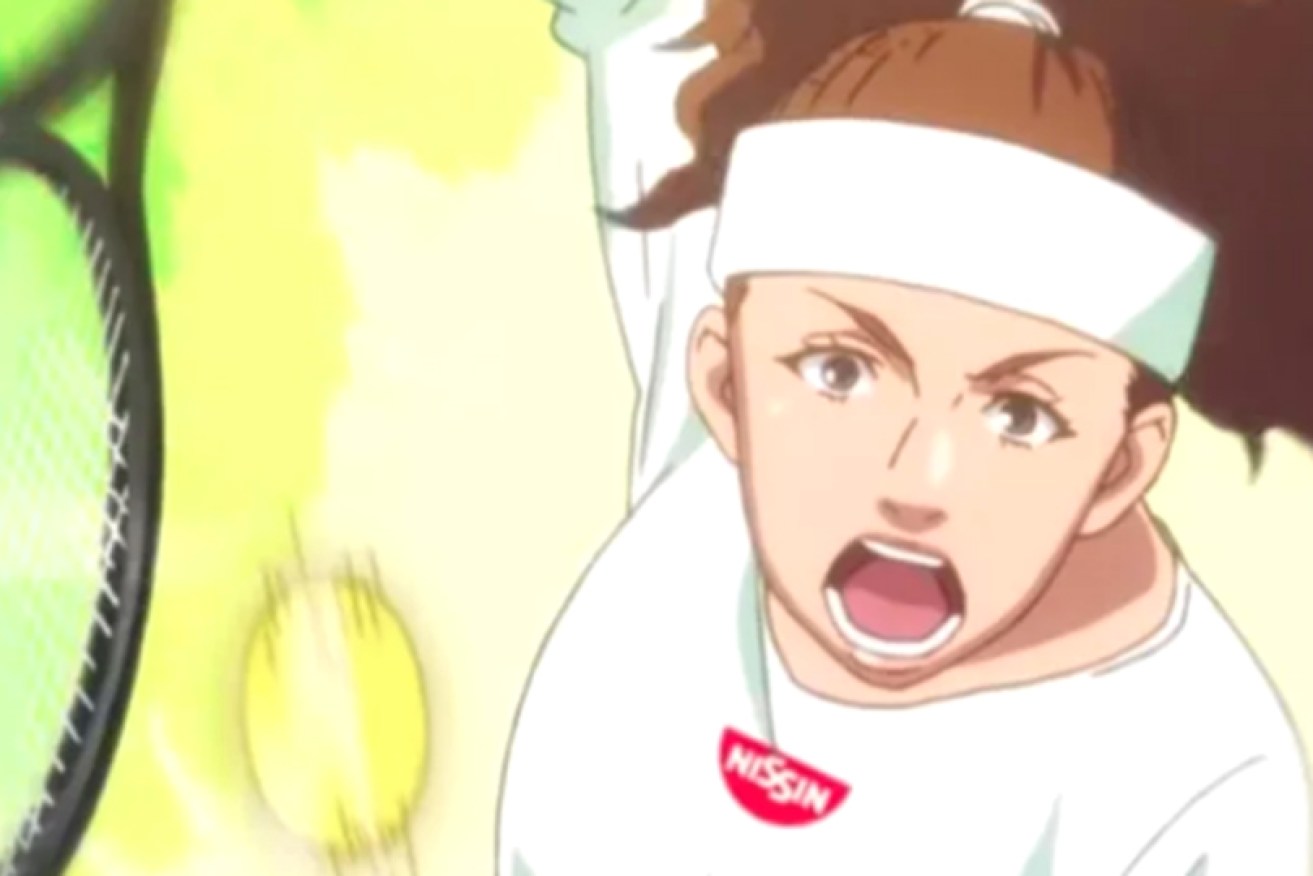 Naomi Osaka, as depicted in Nissin's now deleted "Hungry to win" anime ad campaign.