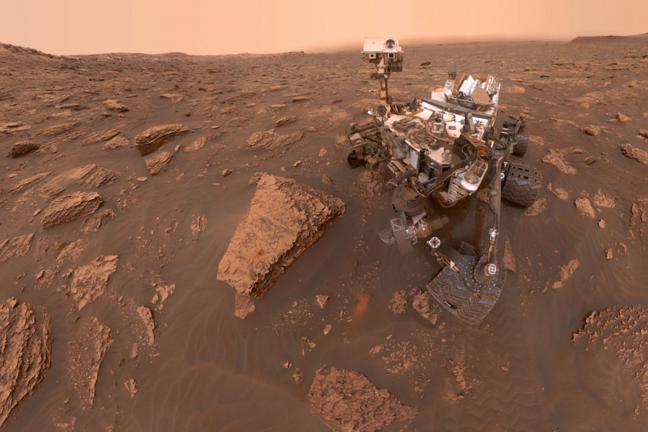 
NASA’s Curiosity Mars rover takes a selfie on the lower slopes of Mount Sharp. 
