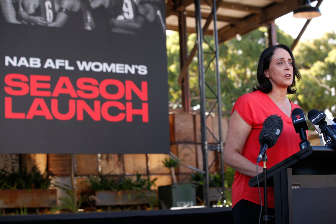 The AFL's head of women's football Nicole Livingstone at the launch of the AFLW season.