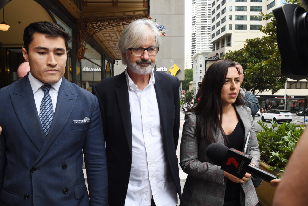 Australian actor John Jarratt leaves the Downing Centre Court in Sydney, Friday, February 1, 2019. Actor John Jarratt, star of Australian film Wolf Creek, has pleaded not guilty to a sexual assault in Sydney's eastern suburbs on an 18-year-old woman in 1976.
