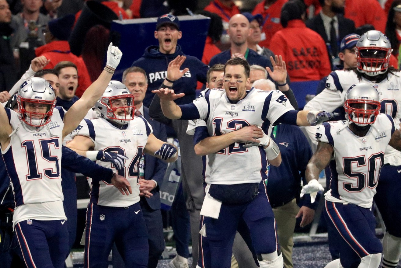 The New England Patriots celebrate after winning the Super Bowl LIII at against the Los Angeles Rams Mercedes-Benz Stadium on February 3, 2019 in Atlanta, Georgia. The New England Patriots defeat the Los Angeles Rams 13-3. 